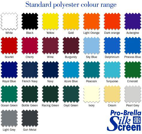Fabric colour range
