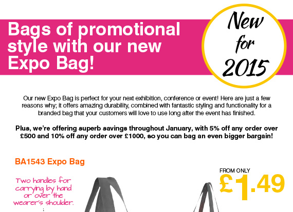 Bags of promotional style with our new Expo Bag!